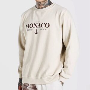 BOOHOOMAN OVERSIZED MONACO PRINTED SWEATSHIRT | SMALL